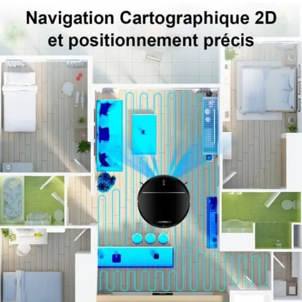 LIECTROUX M7S PRO - Ansluten robotdammsugare - 3000 Pa - Kartnavigering - Autonomi 120 min - 4400mAh batteri Hot