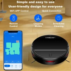 Robotstøvsugere>Liectroux M7S Pro – Intelligent robotstøvsuger og gulvvasker, 4000 Pa sugestyrke med kortnavigering og appstyring