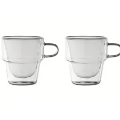 LIVIT Americano Kaffekrus, Borosilikatglas, Dobbeltvægget, 350 ml, Sæt med 2