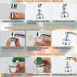 Lollanda 360° drejeligt brusehoved til køkkenarmatur køkkenarmatur - vandhane filter hjem køkken vandfilter med adapter Sale