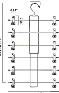 Tøj- & Garderobeopbevaring>Lollanda Foldbar 6-lags Metal Bøjle – Pladsbesparende Buksebøjler/Bøjle, Sort Organizer