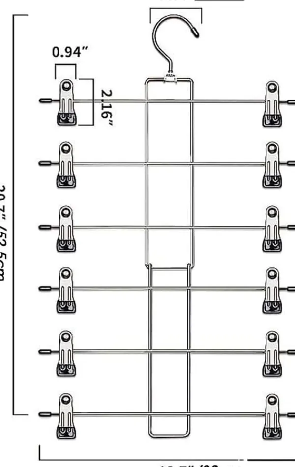 Tøj- & Garderobeopbevaring>Lollanda Foldbar 6-lags Metal Bøjle – Pladsbesparende Buksebøjler/Bøjle, Sort Organizer
