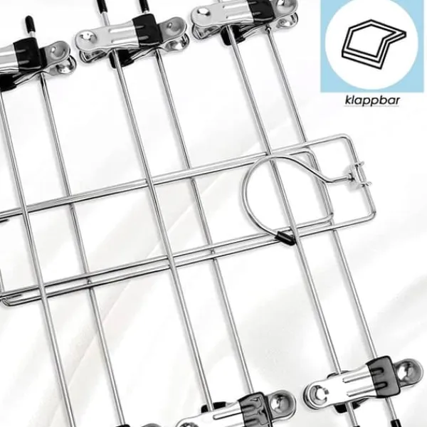 Tøj- & Garderobeopbevaring>Lollanda Foldbar 6-lags Metal Bøjle – Pladsbesparende Buksebøjler/Bøjle, Sort Organizer