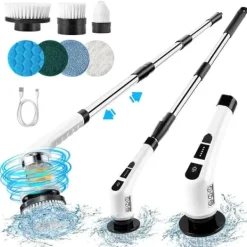 Lollanda 7-i-1 elektrisk rengøringsbørste, trådløs, med 7 udskiftelige børstehoveder, teleskophåndtag, Type-C opladning Online