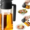 Olie- & Eddikebeholdere>Lollanda 2-i-1 Oliesprayflaske 470 ml - Sprayflaske til olie og eddike, perfekt til madlavning, Airfryer og salat