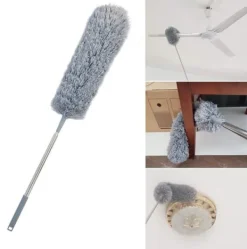 Rengøringsudstyr>Lollanda Multifunktionel Teleskopstøver – Fleksibel fiberbørste med langt håndtag til afstøvning og rengøring af afløbsskakter