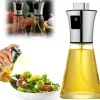 Lollanda Oliesprayflaske 200 ml i rustfrit stål og glas, konisk design til madlavning, grillning og bagning Sale