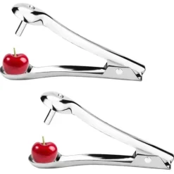 Lollanda 2-pak multifunktionel kirsebærscorcher i rustfrit stål – bærbar frugtscorcher, perfekt til fremstilling af kirsebærmarmelade Sale