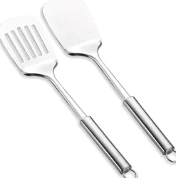 Lollanda spatelsæt 2-delt rustfrit stål, spatelsæt, holdbar spatel til stegning – tåler opvaskemaskine Outlet