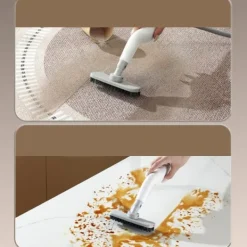 Damprensere>Lollanda 1200W håndholdt damprenser – trykdamper med 5 børstehoveder, IPX4,120°C, 850ml vandtank