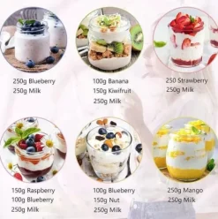 Lollanda Yoghurtmaskine Yoghurtmaskine med temperaturindstilling, termostat og 48 timers timer, 8 glas à 180 ml til hjemmet Outlet