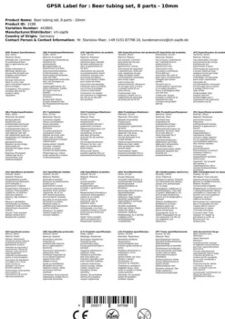 Ølslange dysesæt, 8 dele - 10mm, 0 Online