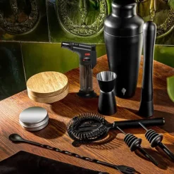 Barudstyrssæt>Luksus 2-i-1 bartendersæt til tilberedning af frinker og rygning af whisky