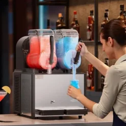 4Lx2 Tank Kommerciel Slushy Maskine, Margarita Smoothie, Fryse Drink Maker, hurtig frysefunktion, perfekt til fester. Online