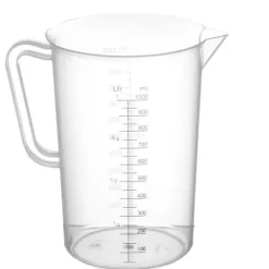 Målebægere & Måleskeer>Madmålebæger med inddelinger lavet af polypropylen, 1 l - Hendi 567203