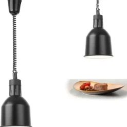 Madopvarmere>Madvarmelampe - hængende cylindrisk konisk sort diameter. 175 mm 250 W - Hendi 273852