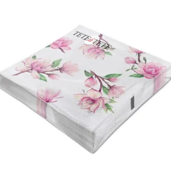 Magnolia Springs servietter, Tete a Tete servietter 3-lags 33x33cm 1/4 foldet 20 stk. pr. pakke Discount
