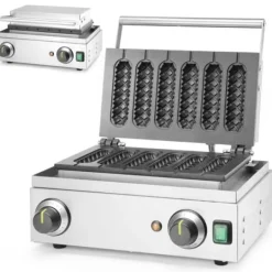 Vaffeljern>Majshundevaffelmaskine til vafler på pind til 6 vafler - Hendi 212189