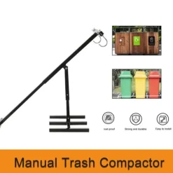 Manuel affaldskomprimator, Rustbestandigt jern, Passer til 60-100L skraldespande, 3,25 kg vægt, Nem installation, Manuel spakbetjening Hot