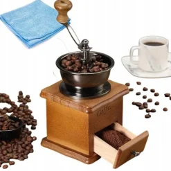 Kaffemaskiner Til God Kaffe>Manuel Retro Gammel Træ Kaffe-, Peber- og Saltkværn +Gratis