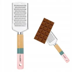 Mandolin- & Rivejern>Masterpan Rivejern til ost og grøntsager med træhåndtag - lyserød og blå