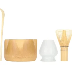 Kaffe- & Teservicer>Matcha-værktøjssæt til bambus tepiskeris teske skål keramisk tepiskeholder tesæt