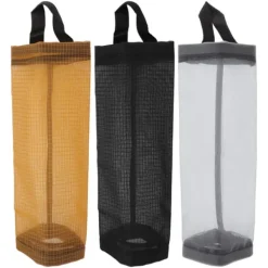 Opbevaringsposer Til Hjemmet>Matkassehållare Stor kapacitet Slitstark polyester Transparent utrymmesbesparande papperskorgshållare för hemkök Gul