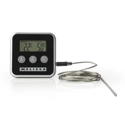 Køkkentermometre>MELISSA Kødtermometer | op til 250°C | Alarmtimer | LCD-display