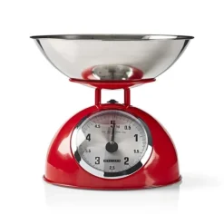 MELISSA Retro køkkenvægt | analog | metalhus | aftagelig skål | maks. 5 kg | 25 grams intervaller | Rød Discount