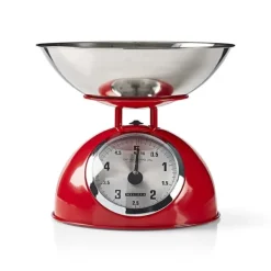 MELISSA Retro køkkenvægt | analog | metalhus | aftagelig skål | maks. 5 kg | 25 grams intervaller | Rød Discount