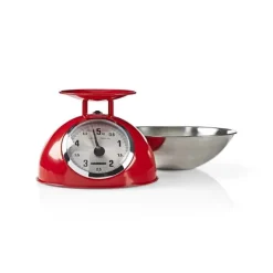 MELISSA Retro køkkenvægt | analog | metalhus | aftagelig skål | maks. 5 kg | 25 grams intervaller | Rød Discount