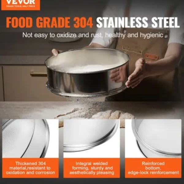 Sier>Melsigte, 32x30.5x10 cm, Rustfrit stål, Finmasket