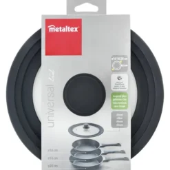 Metaltex Pandelåg 16-20 cm Glas/Silikone/Sort