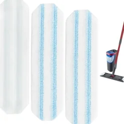 Rengøringsudstyr>Mikrofiber Moppepude Genopfyldninger - 3 Pak, Kompatibel med Vileda H2Pro & O-Cedar H2Pro