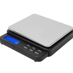 Køkkenvægte>Mini digital køkkenvægt - Højpræcisions elektrisk vægt (1000g/0,01g) - Blå baggrundsbelyst display, sort