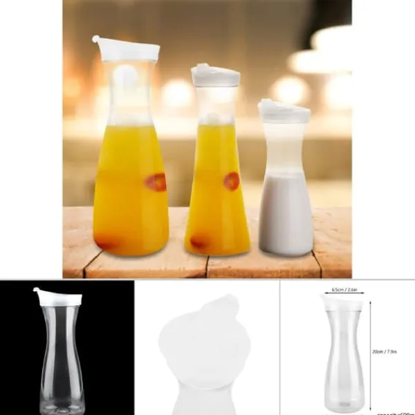 Karafler>600ml akryl gennemsigtig juiceflaske vandkande iskold juicekande med låg til bar hjemmebrug