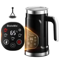 Kaffemaskiner Til God Kaffe>Mælkeskummer, Touchskærmskontrol, Varm og Kold Skumfremstiller,EU, Sort