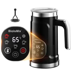 Kaffemaskiner Til God Kaffe>Mælkeskummer, Touchskærmskontrol, Varm og Kold Skumfremstiller,EU, Sort