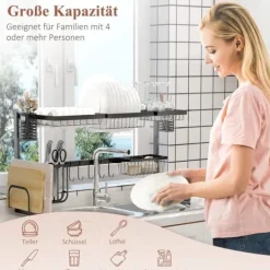 Modulært opvaskestativ i metal, op til 23 kg, sort Online