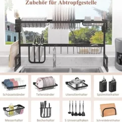 Modulært opvaskestativ i metal, op til 23 kg, sort Online