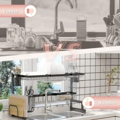 Modulært opvaskestativ i metal, op til 23 kg, sort Online