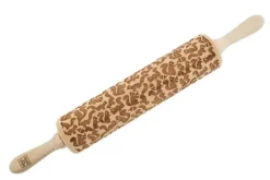 MoodForWood Trækagerulle, Graveret, 43 cm med Håndtag, Perfekt til Bagning - Egernmønster Online