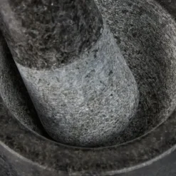 Morter og støder, granit, 6x8,5 cm, grå Clearance