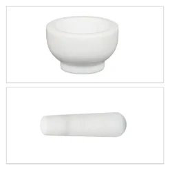 Morter og støder, 6x10 cm, Hvid, Marmor Discount