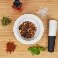 Morter og støder, 8x14 cm, hvid marmor Clearance