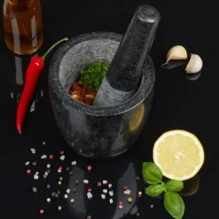 Morter og støder, 13x13 cm, Sort Online