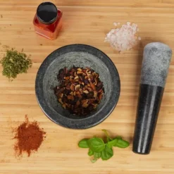 Morter og støder, 13x13 cm, Sort Online