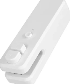 Multifunktionel genopladelig mini bærbar håndholdt termisk vakuumforsegler med skærer til forsegling af madopbevaring - hvid Hot