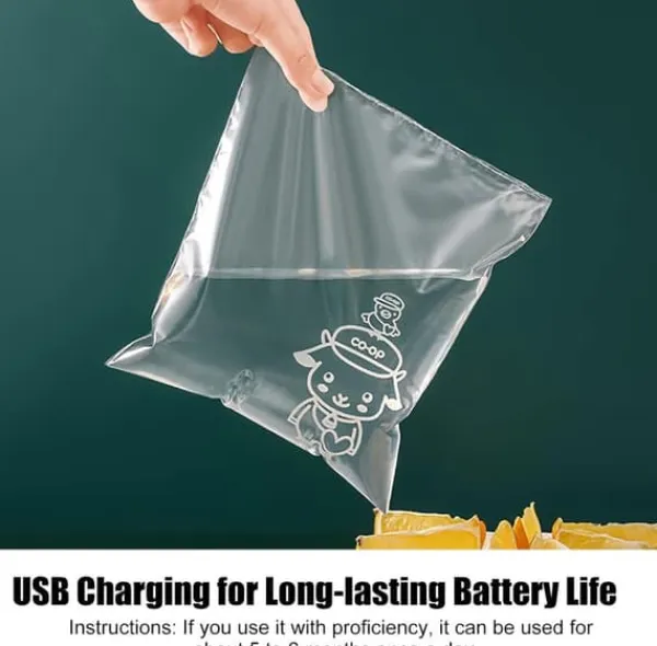 Multifunktionel genopladelig mini bærbar håndholdt termisk vakuumforsegler med skærer til forsegling af madopbevaring - hvid Hot