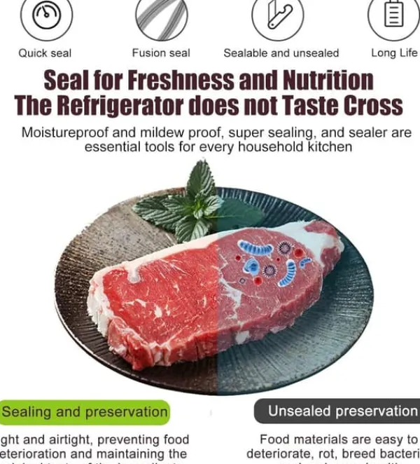 Multifunktionel genopladelig mini bærbar håndholdt termisk vakuumforsegler med skærer til forsegling af madopbevaring - hvid Hot